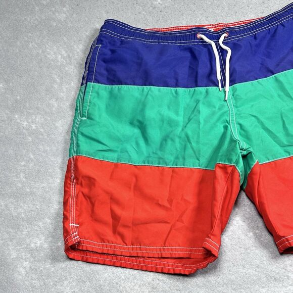 Vineyard Vines Swim Trunks Mens Small Blue/Green/Red ColorBlock Lined - Picture 4 of 11